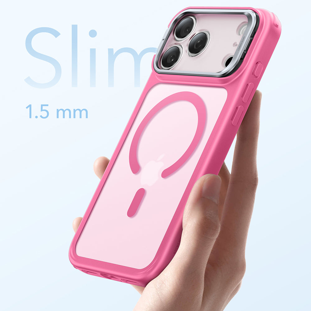 Pouzdro MagSafe pro Apple iPhone 17 Pro, ESR, Classic Hybrid Kickstand, Saténově růžové