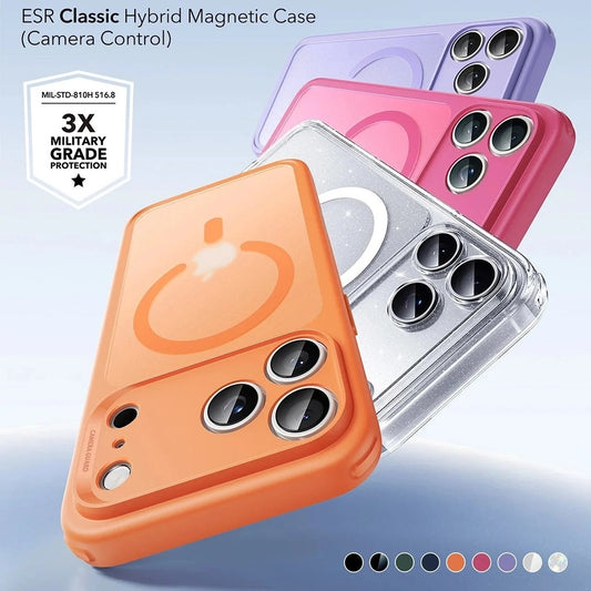 Pouzdro MagSafe pro Apple iPhone 17 Pro, ESR, Classic Hybrid, Saténově oranžová