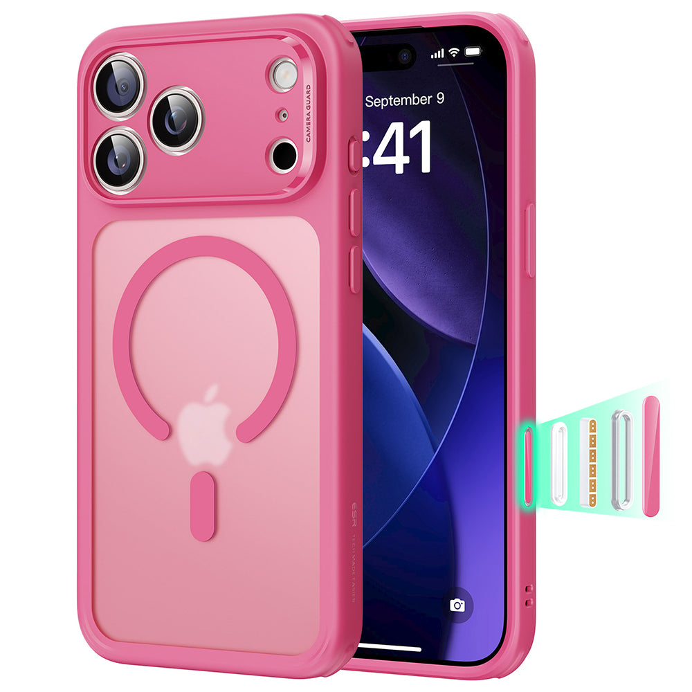 Pouzdro MagSafe pro Apple iPhone 17 Pro, ESR, Classic Hybrid, Saténově růžové