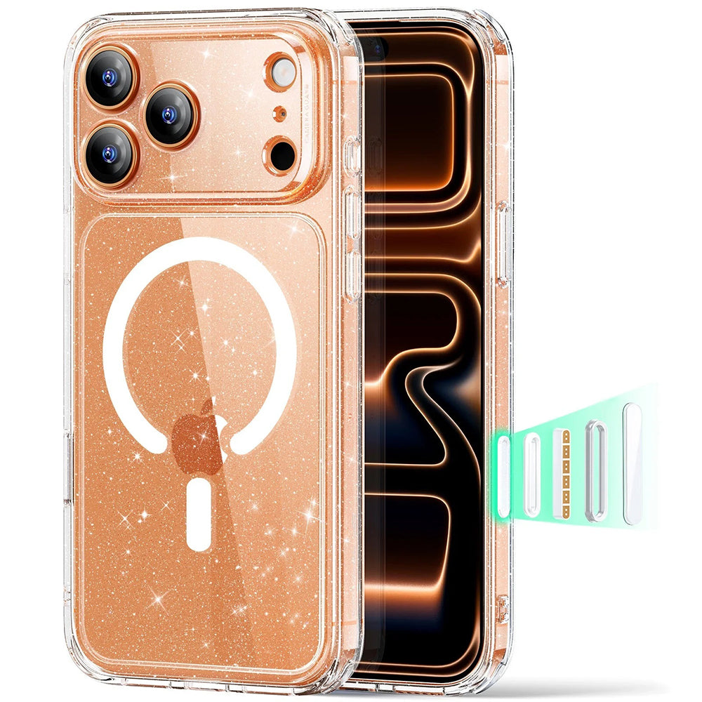 Pouzdro MagSafe pro Apple iPhone 17 Pro, ESR, Classic Hybrid Shimmer, Transparentní