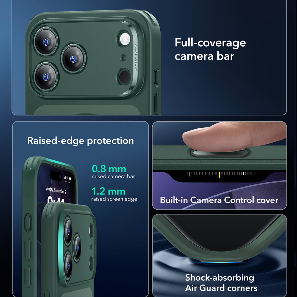 Pouzdro MagSafe pro Apple iPhone 17 Pro, ESR, Classic Hybrid, Saténově zelená