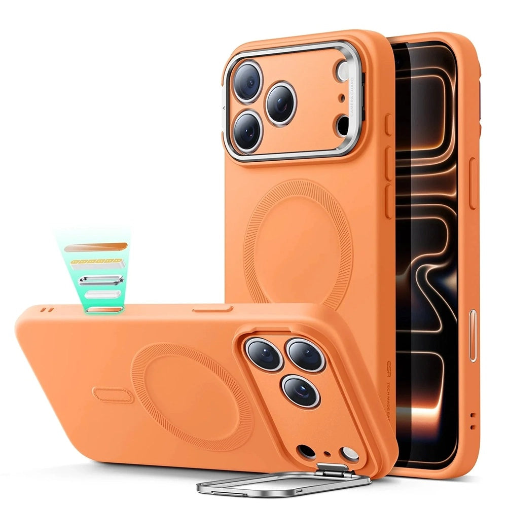 Pouzdro MagSafe pro Apple iPhone 17 Pro, ESR, Cloud Soft Kickstand, Oranžové
