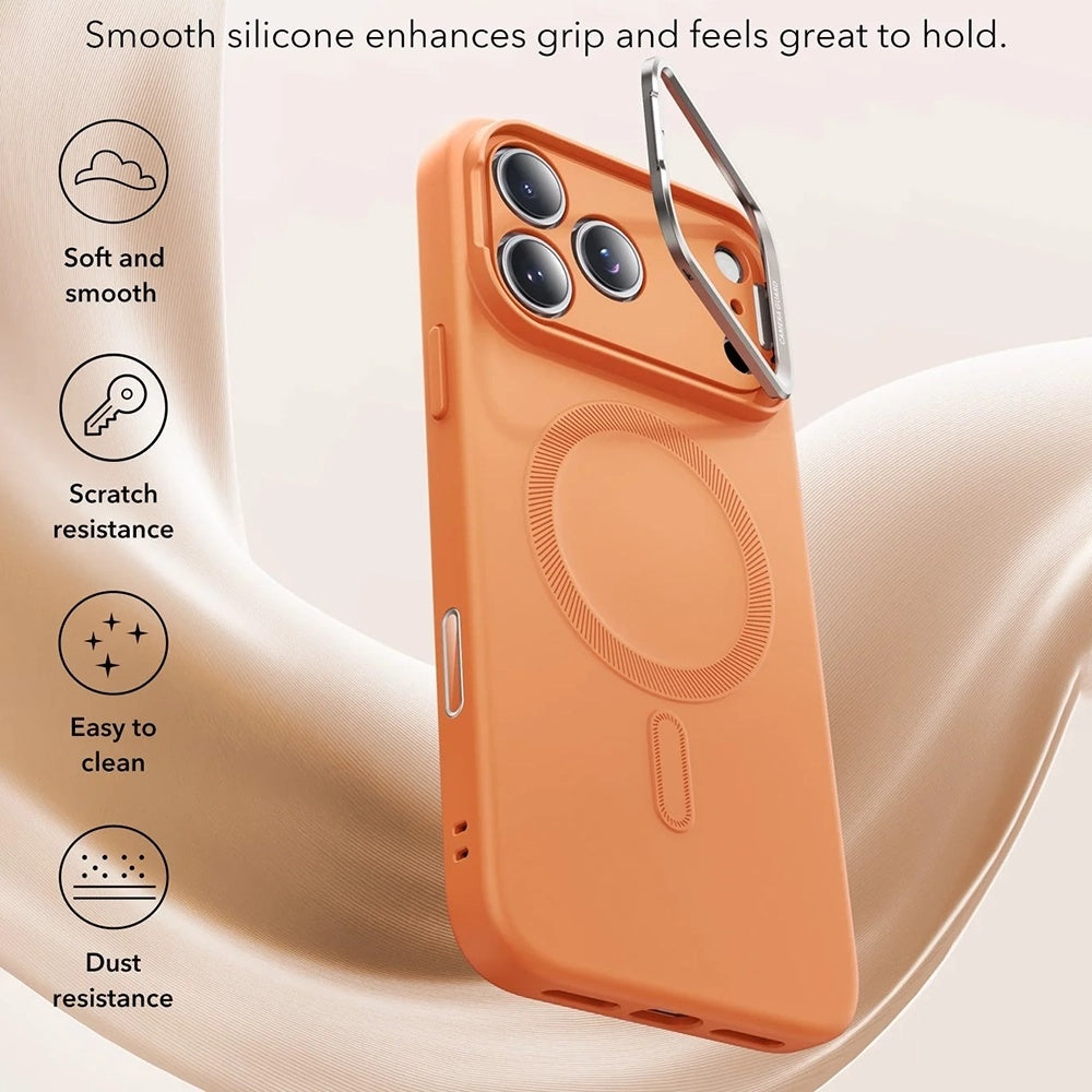 Pouzdro MagSafe pro Apple iPhone 17 Pro, ESR, Cloud Soft Kickstand, Oranžové