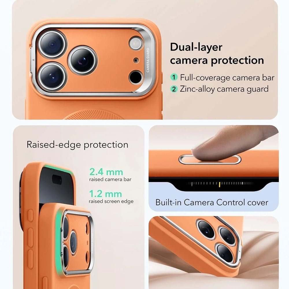 Pouzdro MagSafe pro Apple iPhone 17 Pro, ESR, Cloud Soft Kickstand, Oranžové