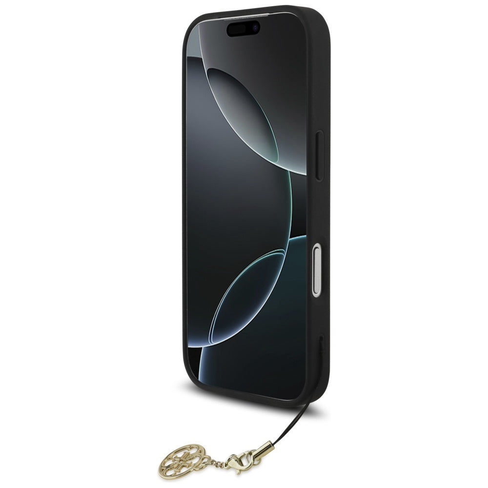 Pouzdro MagSafe pro Apple iPhone 17 Pro, Guess, 4G Charm Cradle, Černá