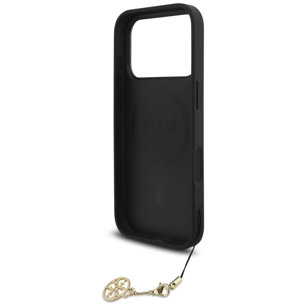 Pouzdro MagSafe pro Apple iPhone 17 Pro, Guess, 4G Charm Cradle, Černá