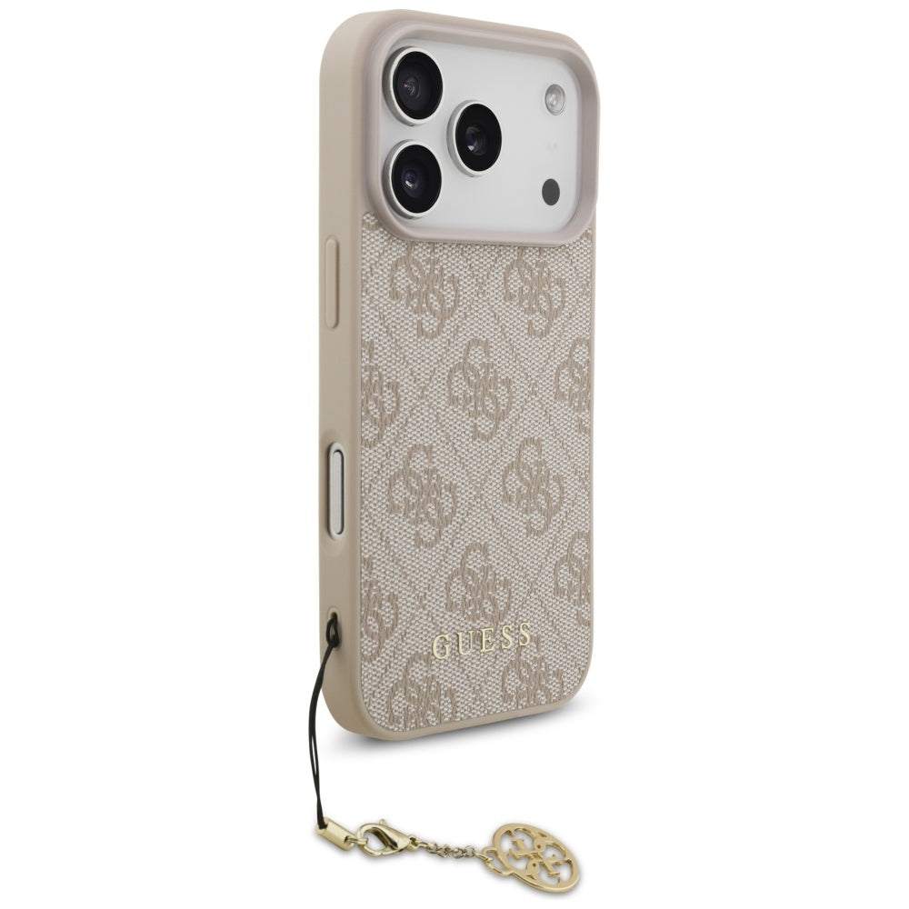 Pouzdro MagSafe pro Apple iPhone 17 Pro, Guess, 4G Charm Cradle, Růžové