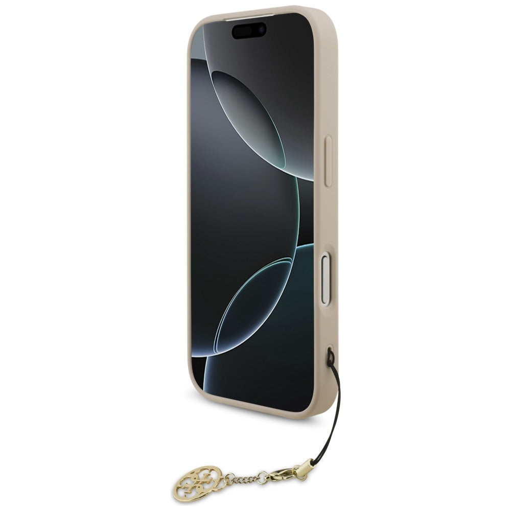Pouzdro MagSafe pro Apple iPhone 17 Pro, Guess, 4G Charm Cradle, Růžové