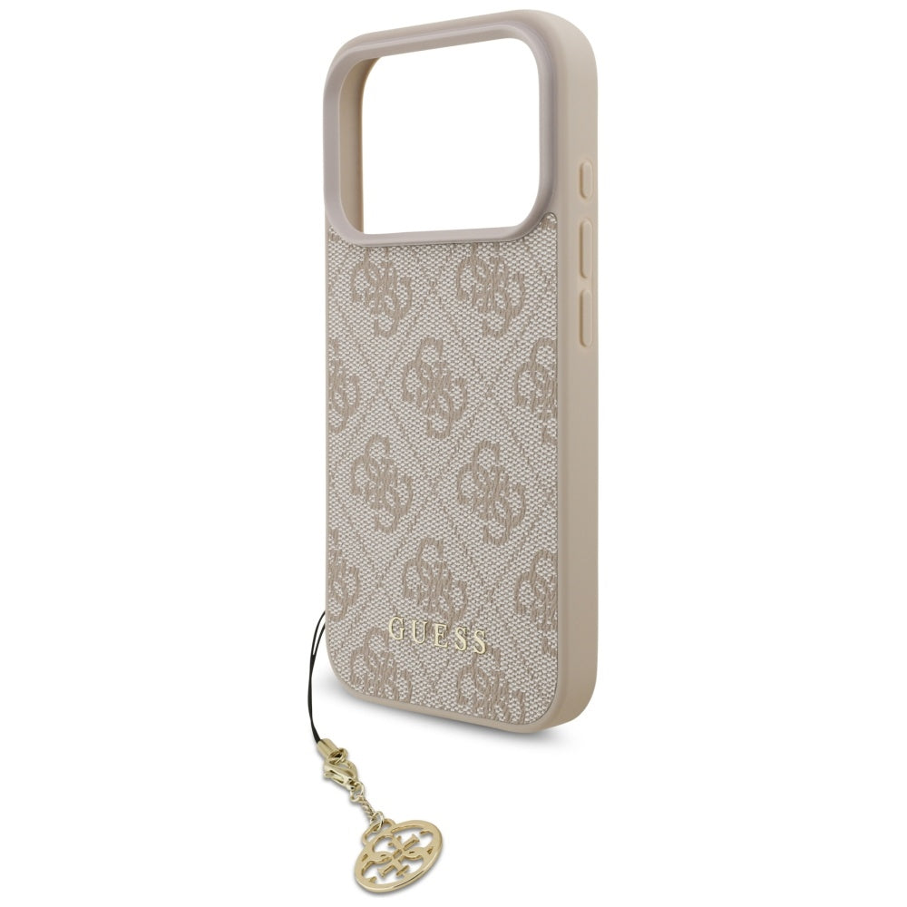 Pouzdro MagSafe pro Apple iPhone 17 Pro, Guess, 4G Charm Cradle, Růžové