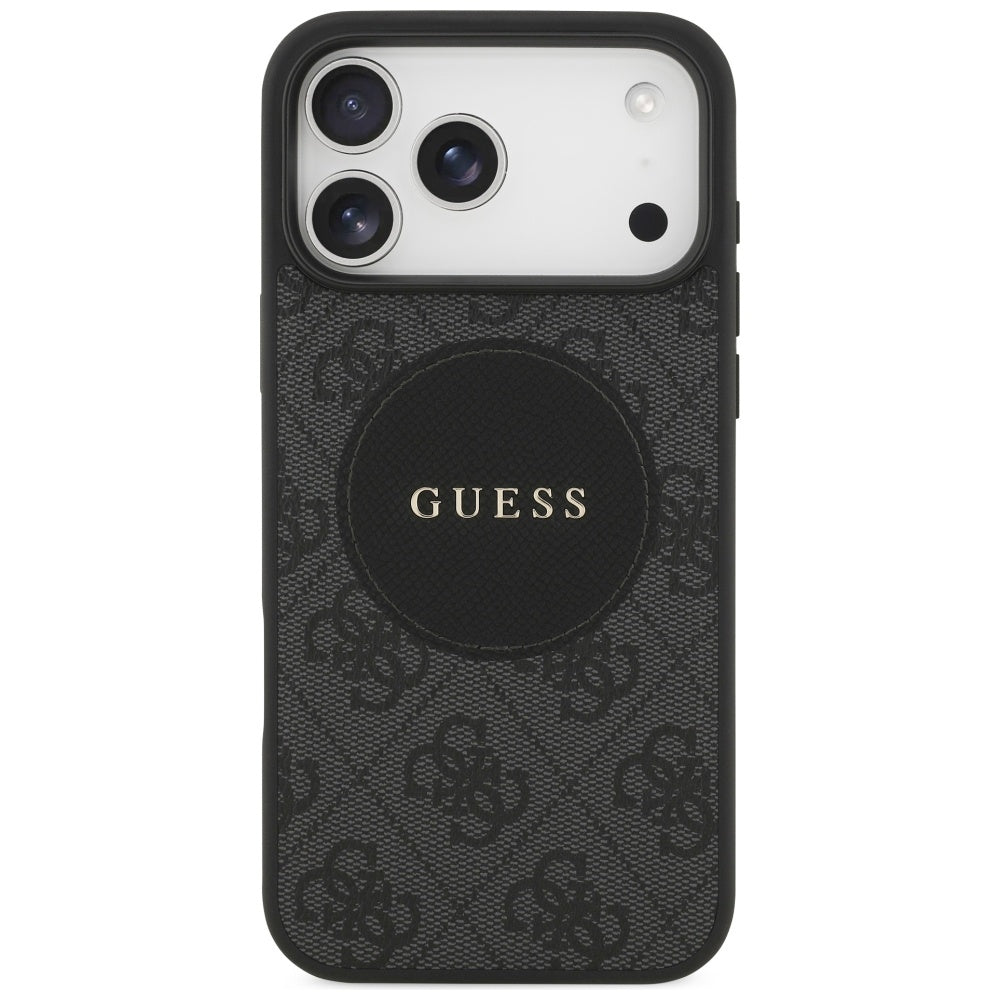 Pouzdro MagSafe pro Apple iPhone 17 Pro, Guess, 4G Circle Classic Logo, Černá