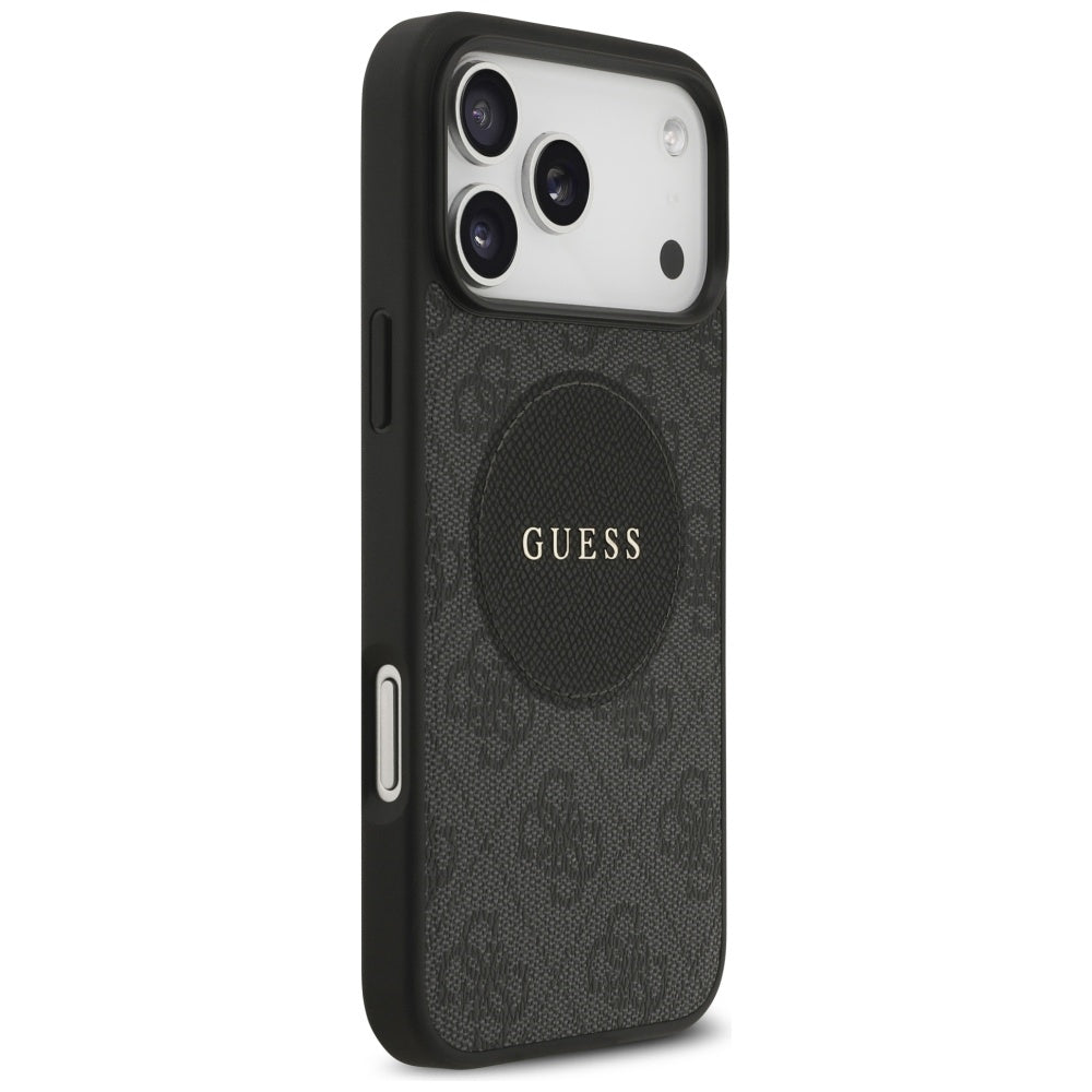 Pouzdro MagSafe pro Apple iPhone 17 Pro, Guess, 4G Circle Classic Logo, Černá