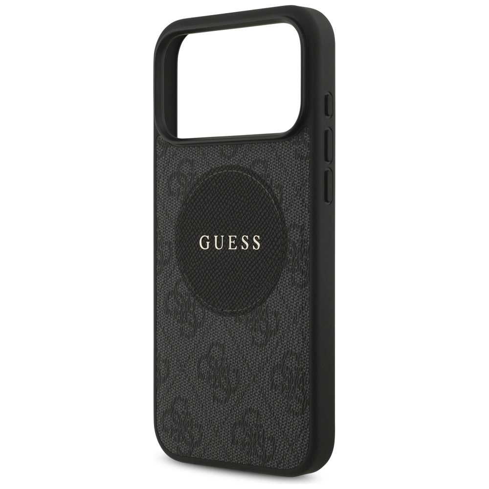 Pouzdro MagSafe pro Apple iPhone 17 Pro, Guess, 4G Circle Classic Logo, Černá