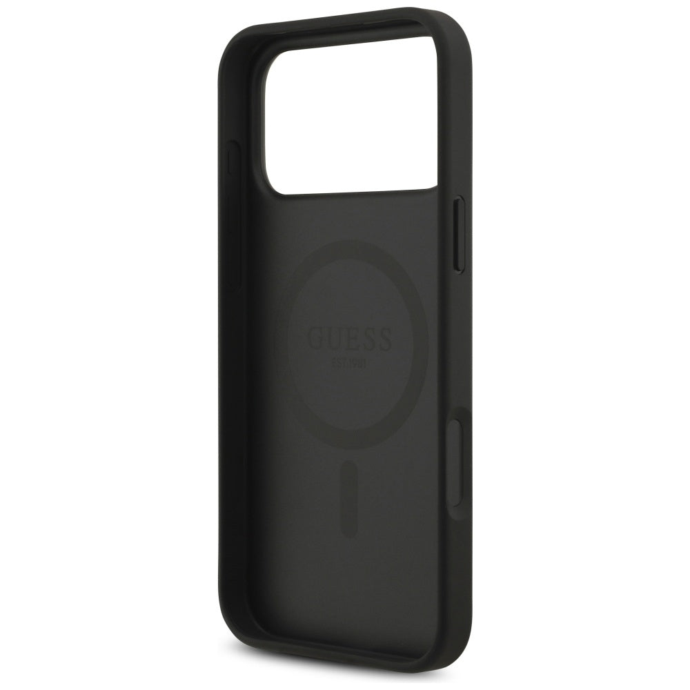 Pouzdro MagSafe pro Apple iPhone 17 Pro, Guess, 4G Circle Classic Logo, Černá