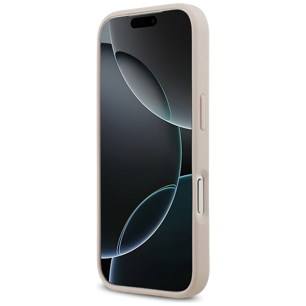 Pouzdro MagSafe pro Apple iPhone 17 Pro, Guess, 4G Circle Classic Logo, Růžová
