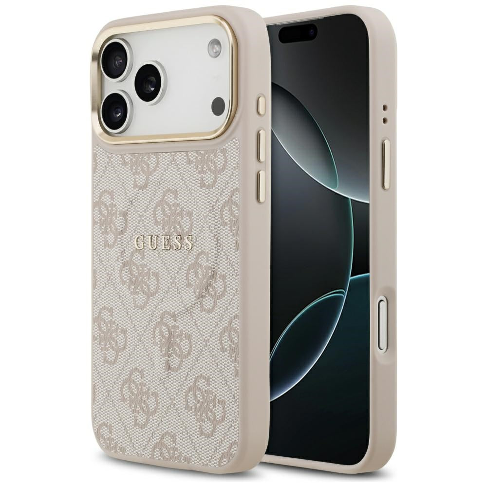 Pouzdro MagSafe pro Apple iPhone 17 Pro, Guess, 4G Classic, Růžové