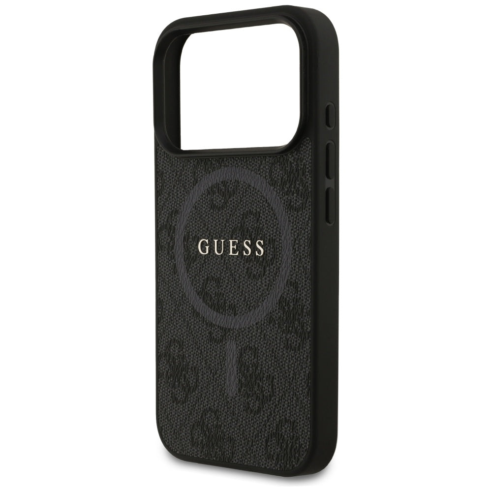 Pouzdro MagSafe pro Apple iPhone 17 Pro, Guess, 4G Ring Classic Logo, Černá