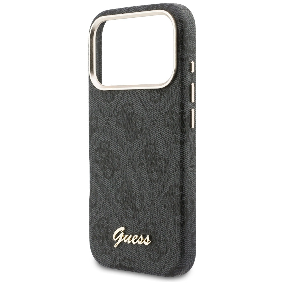 Pouzdro MagSafe pro Apple iPhone 17 Pro, Guess, 4G Script Logo, Černá