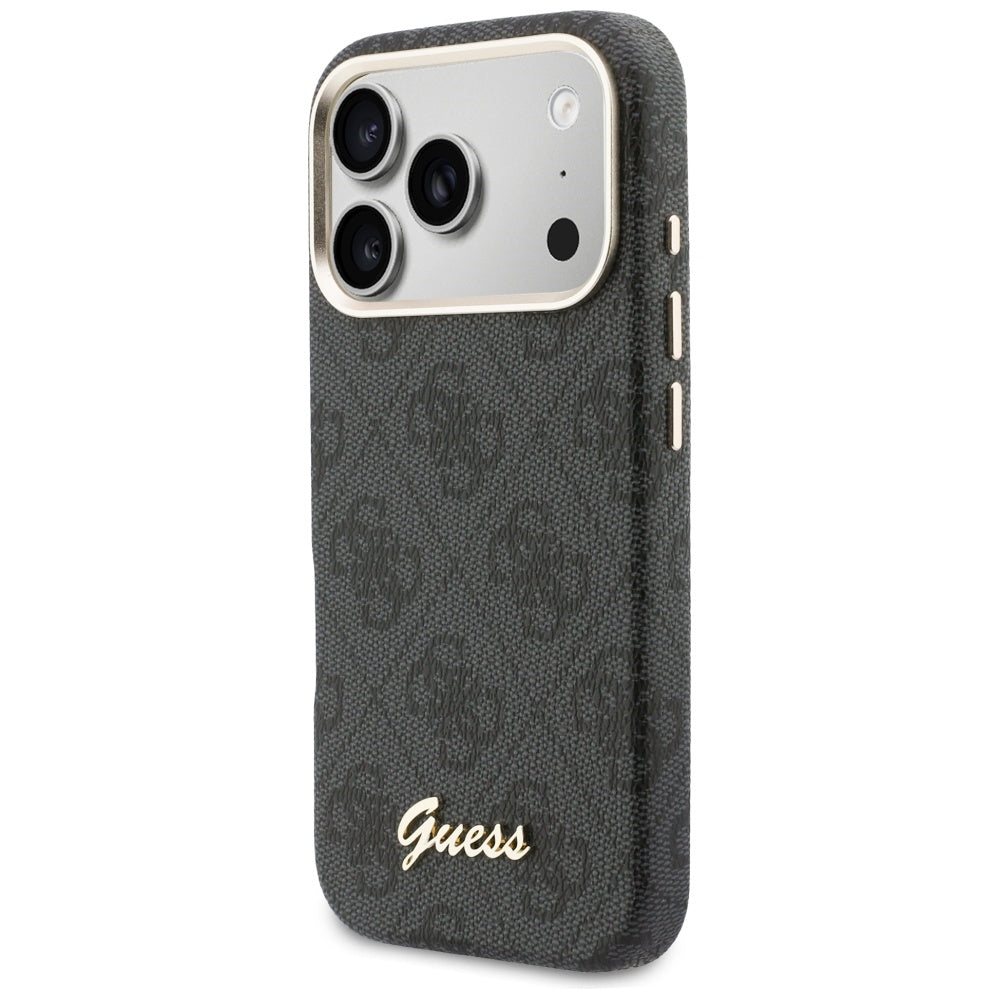 Pouzdro MagSafe pro Apple iPhone 17 Pro, Guess, 4G Script Logo, Černá