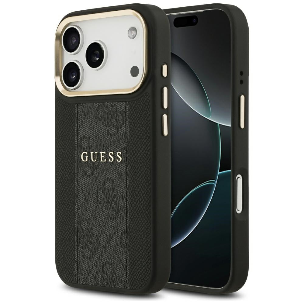 Pouzdro MagSafe pro Apple iPhone 17 Pro, Guess, 4G Stripe, Černá