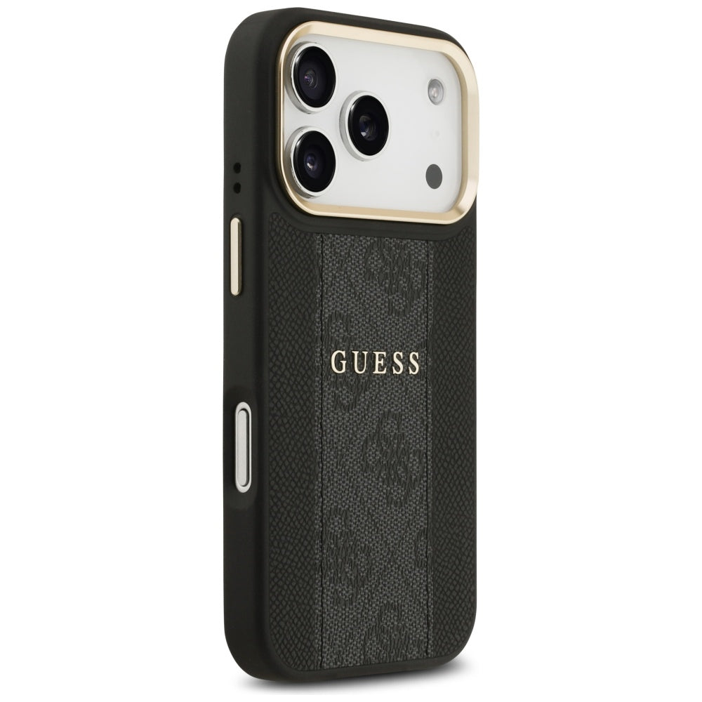 Pouzdro MagSafe pro Apple iPhone 17 Pro, Guess, 4G Stripe, Černá