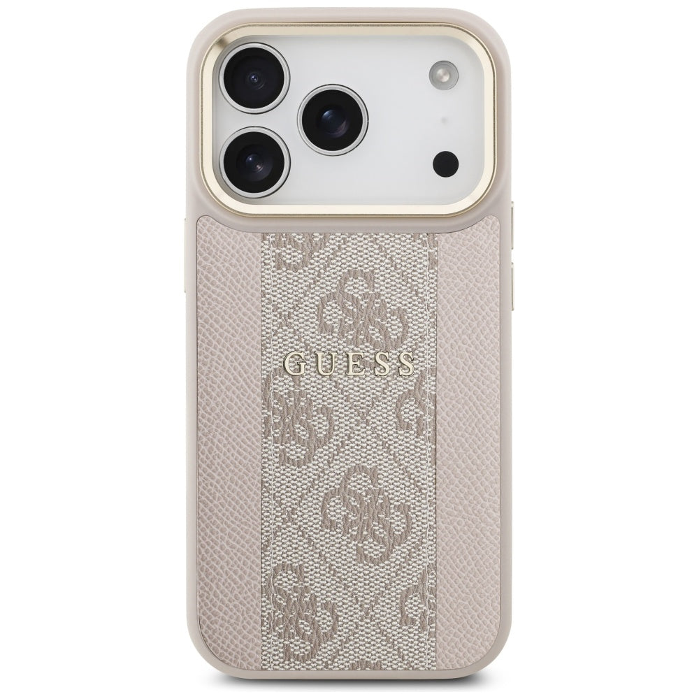 Pouzdro MagSafe pro Apple iPhone 17 Pro, Guess, 4G Stripe, Růžové