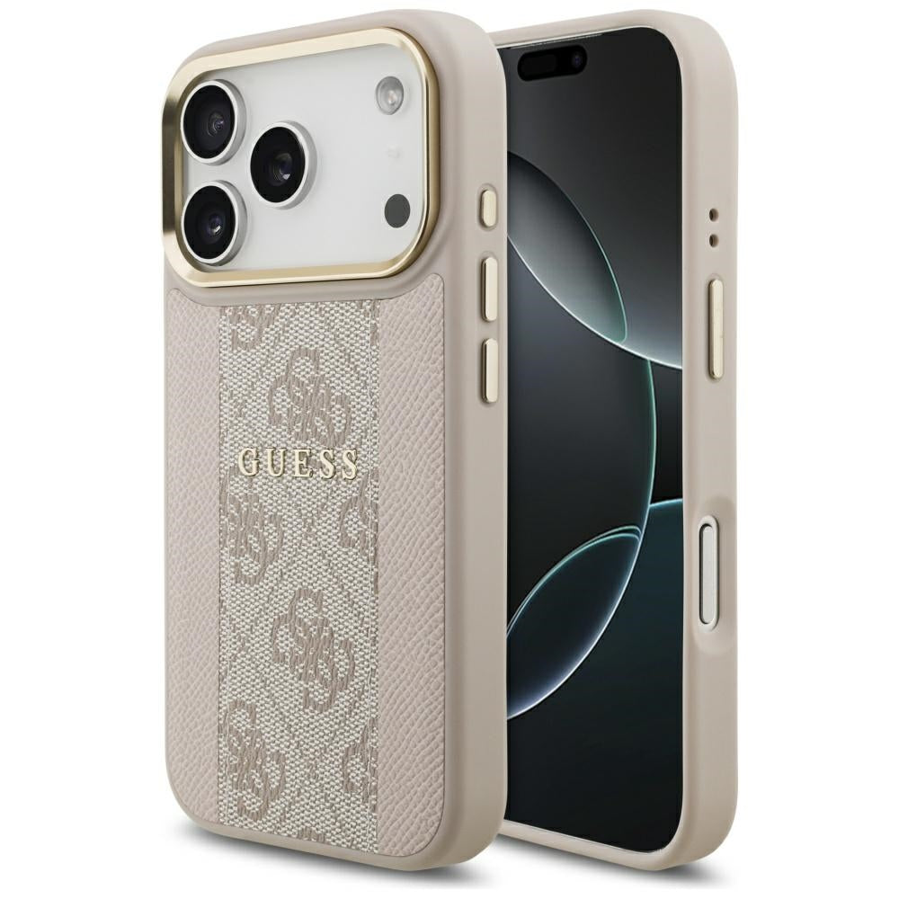 Pouzdro MagSafe pro Apple iPhone 17 Pro, Guess, 4G Stripe, Růžové