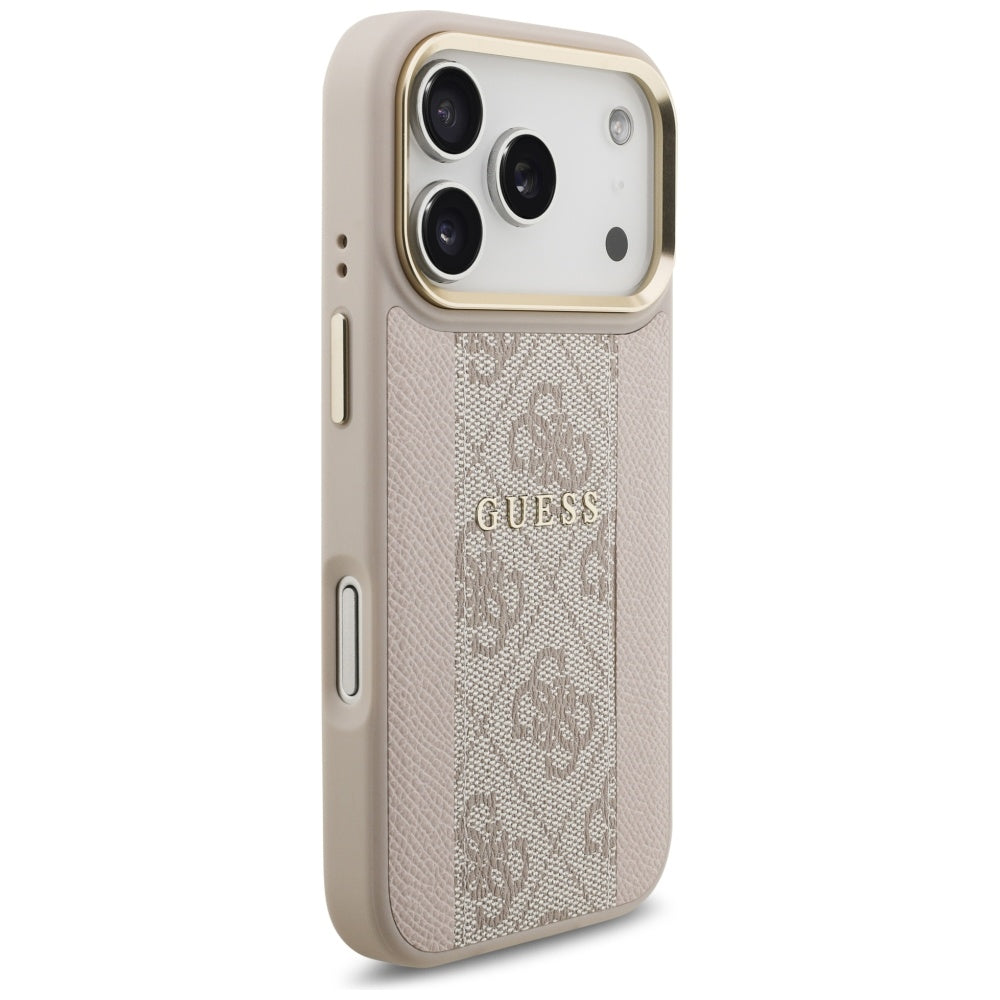 Pouzdro MagSafe pro Apple iPhone 17 Pro, Guess, 4G Stripe, Růžové