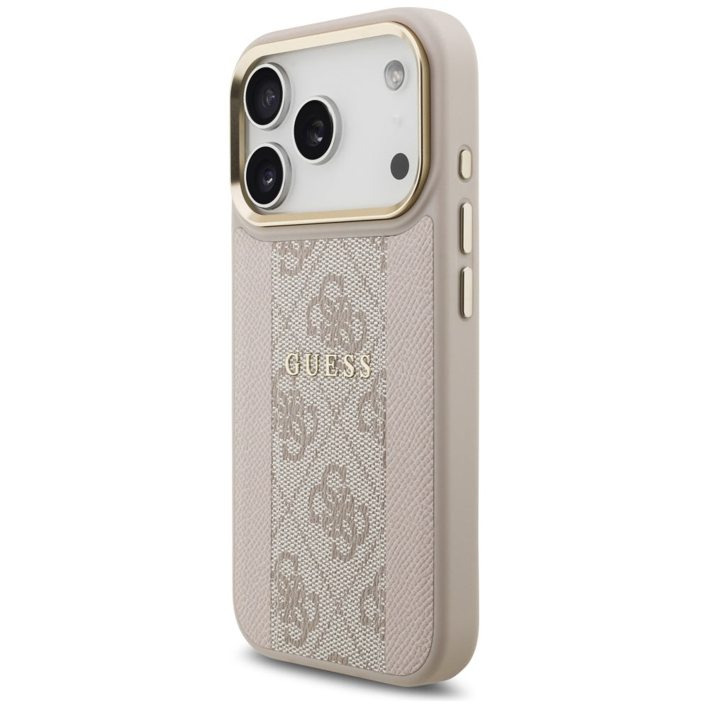 Pouzdro MagSafe pro Apple iPhone 17 Pro, Guess, 4G Stripe, Růžové