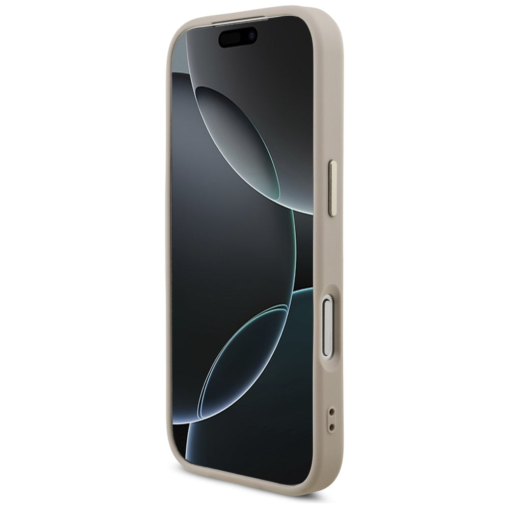 Pouzdro MagSafe pro Apple iPhone 17 Pro, Guess, 4G Triangle Logo, Růžové Zlato