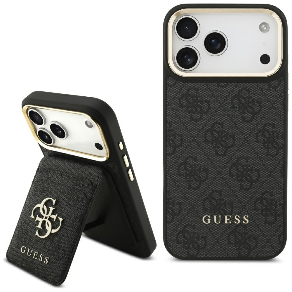 Pouzdro MagSafe pro Apple iPhone 17 Pro, Guess, Cardslot 4G, Černá