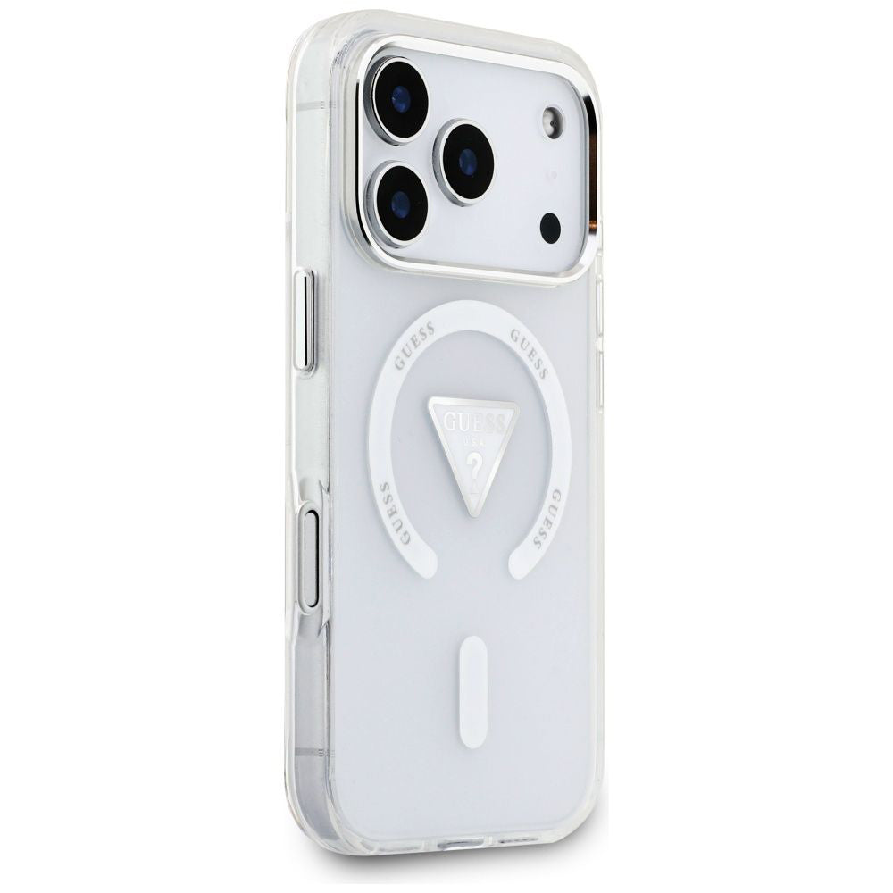 Pouzdro MagSafe pro Apple iPhone 17 Pro, Guess, IML Gradient Triangle Logo, Transparentní