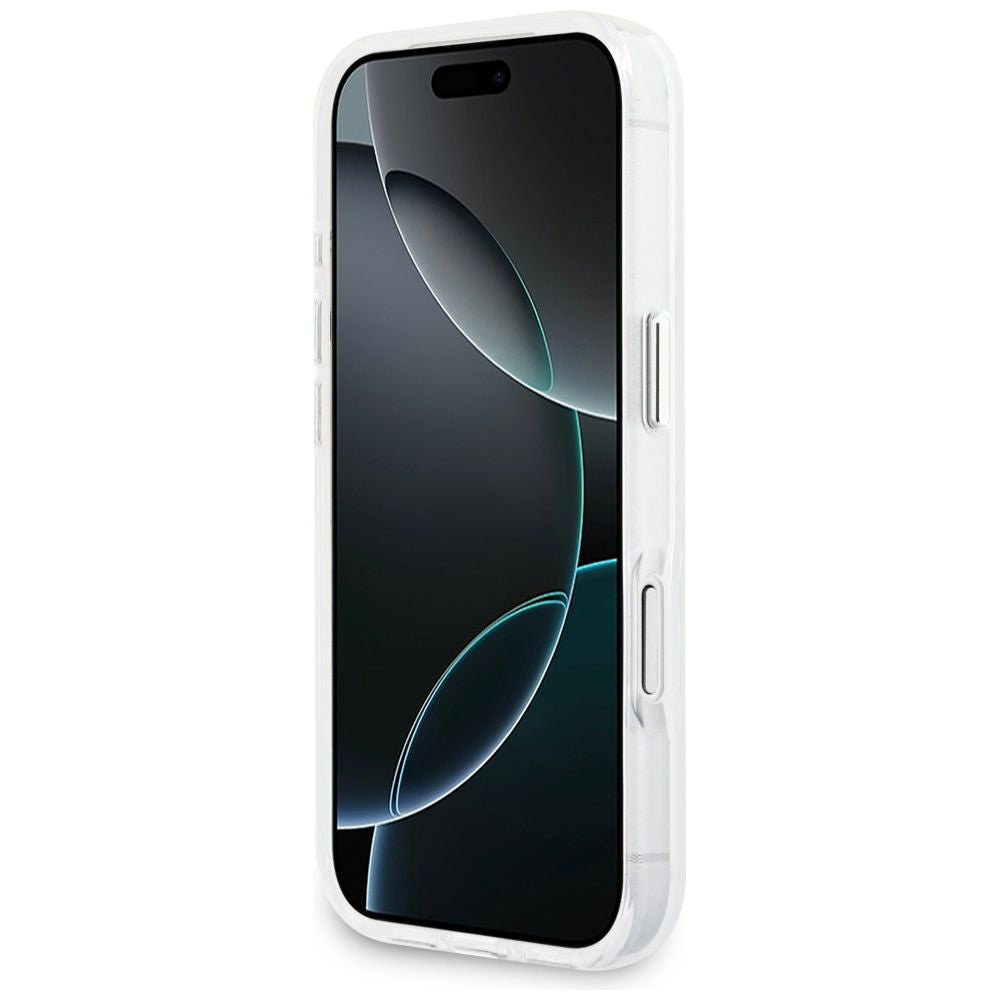 Pouzdro MagSafe pro Apple iPhone 17 Pro, Guess, IML Gradient Triangle Logo, Transparentní