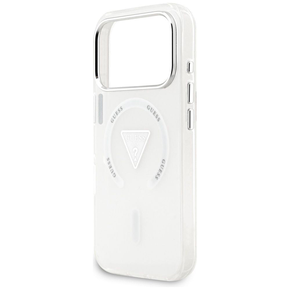 Pouzdro MagSafe pro Apple iPhone 17 Pro, Guess, IML Gradient Triangle Logo, Transparentní