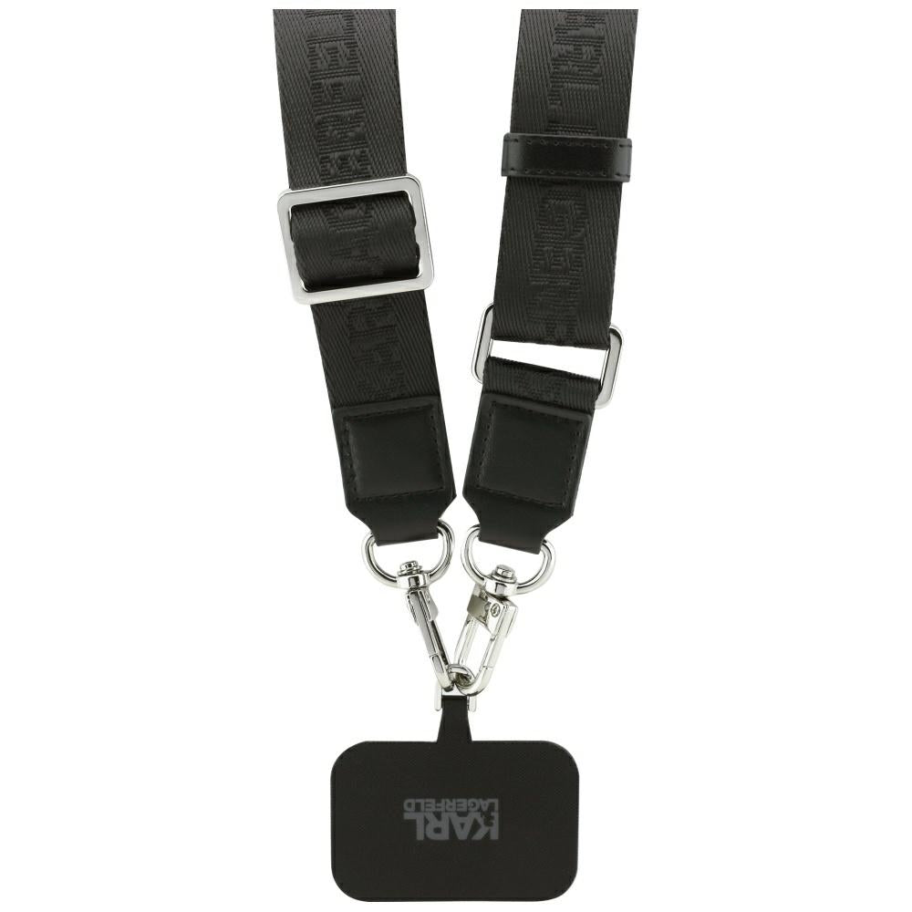 Pouzdro MagSafe pro Apple iPhone 17 Pro, Karl Lagerfeld, Big Strap Karl Metal Logo, Černá
