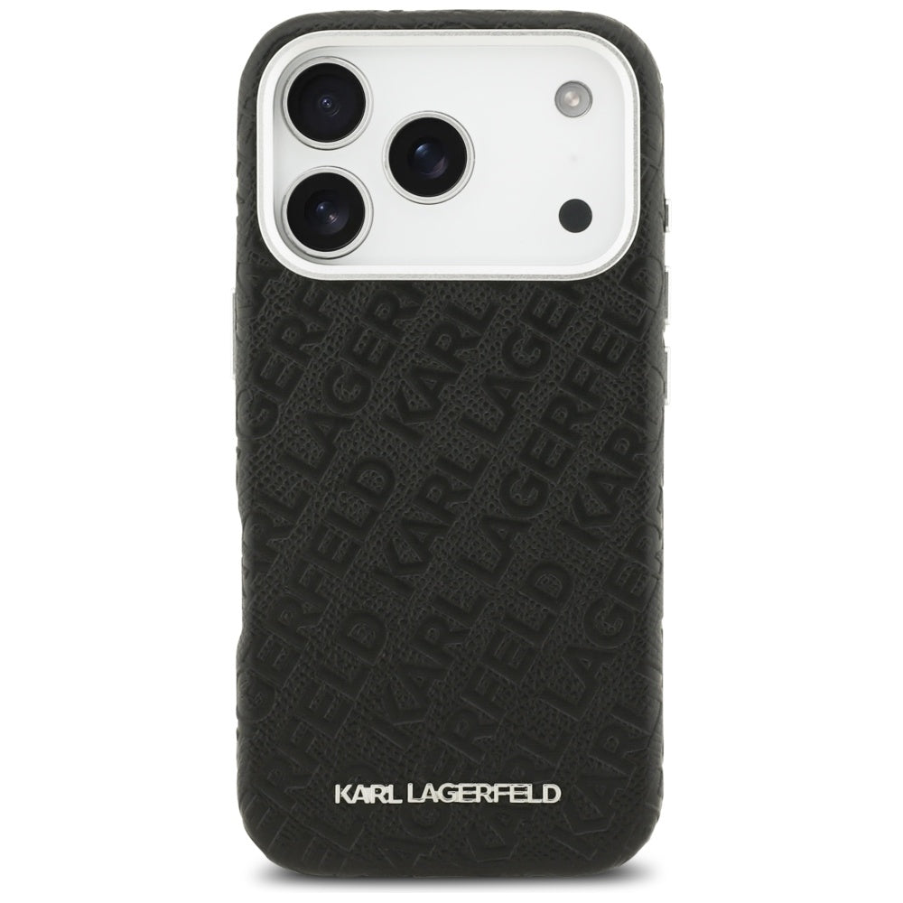 Pouzdro MagSafe pro Apple iPhone 17 Pro, Karl Lagerfeld, FW Stamped Karl, Černá