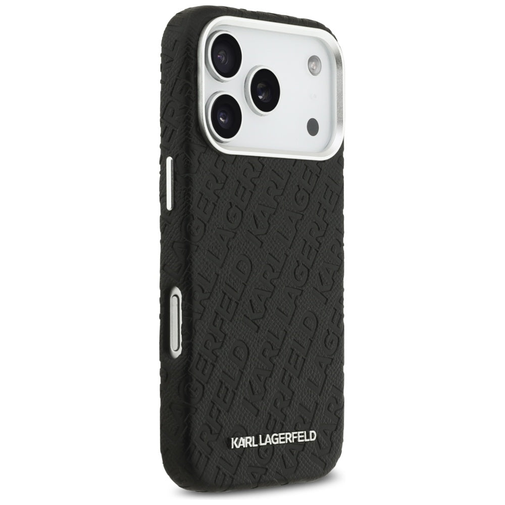 Pouzdro MagSafe pro Apple iPhone 17 Pro, Karl Lagerfeld, FW Stamped Karl, Černá