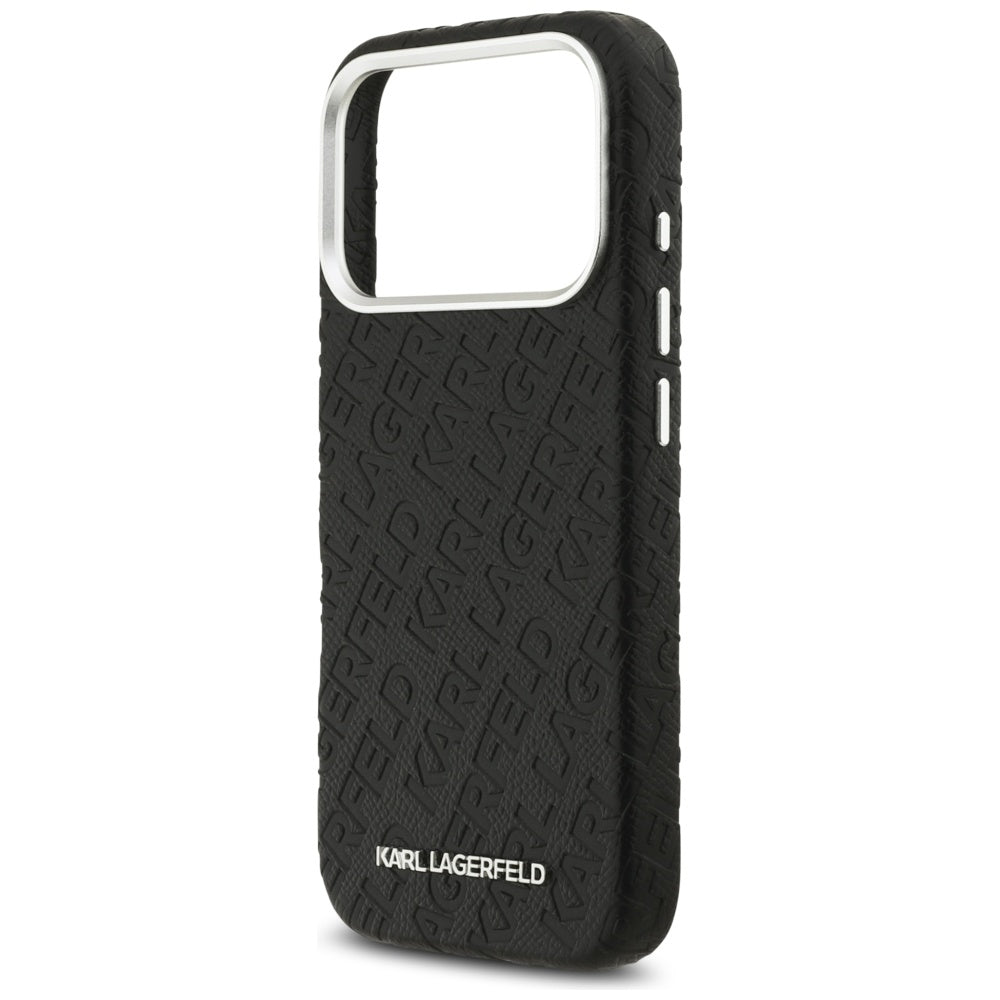 Pouzdro MagSafe pro Apple iPhone 17 Pro, Karl Lagerfeld, FW Stamped Karl, Černá
