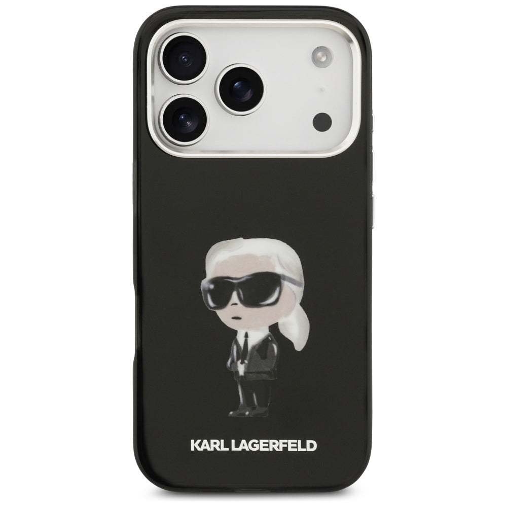 Pouzdro MagSafe pro Apple iPhone 17 Pro, Karl Lagerfeld, IML Aquarelle Karl Ikonik, Černá