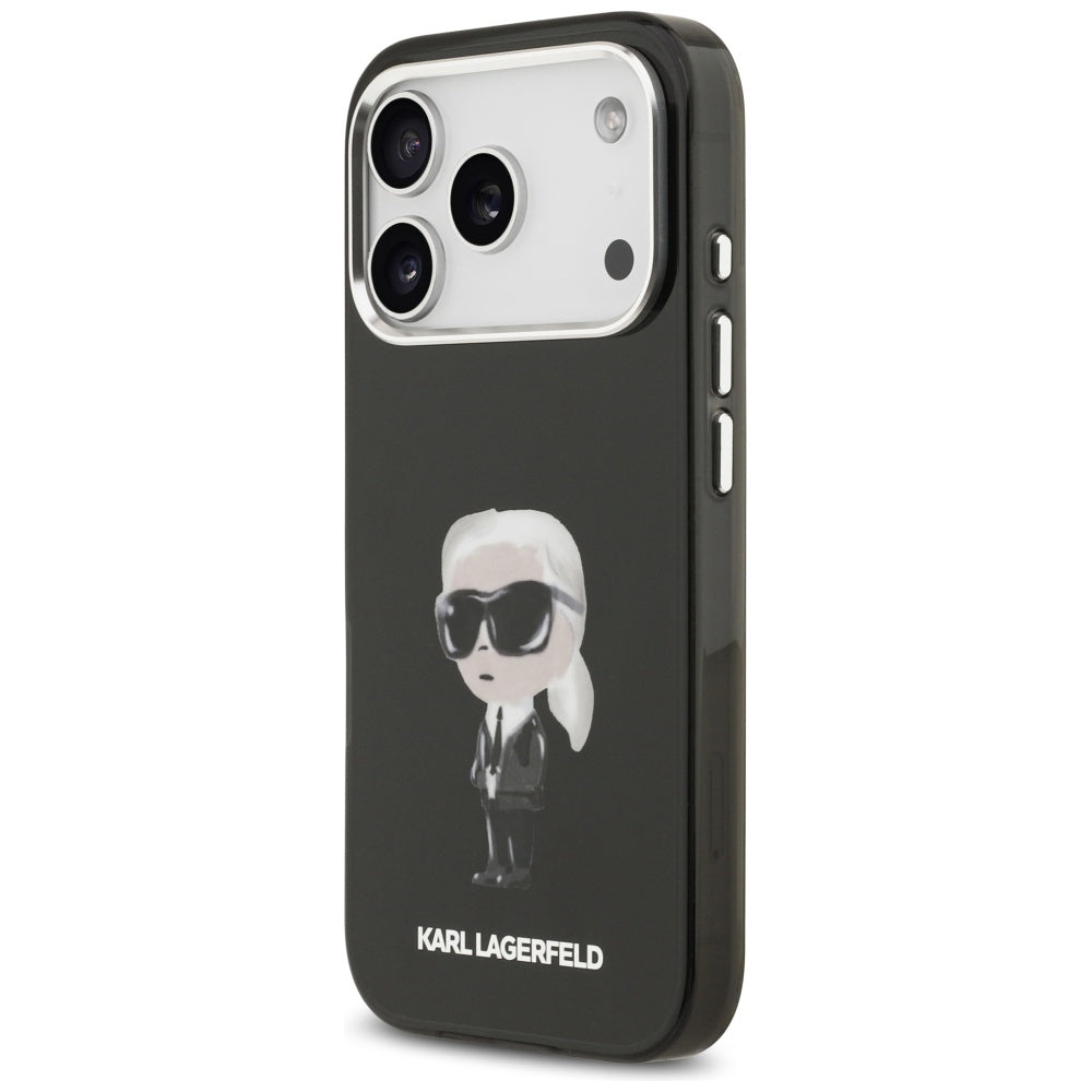 Pouzdro MagSafe pro Apple iPhone 17 Pro, Karl Lagerfeld, IML Aquarelle Karl Ikonik, Černá