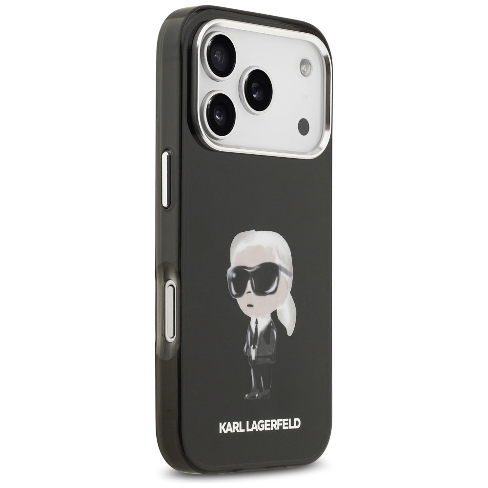 Pouzdro MagSafe pro Apple iPhone 17 Pro, Karl Lagerfeld, IML Aquarelle Karl Ikonik, Černá