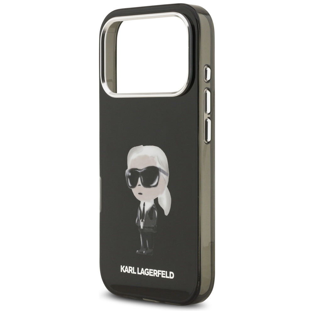 Pouzdro MagSafe pro Apple iPhone 17 Pro, Karl Lagerfeld, IML Aquarelle Karl Ikonik, Černá