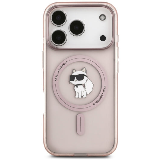 Pouzdro MagSafe pro Apple iPhone 17 Pro, Karl Lagerfeld, IML Choupette, Růžová