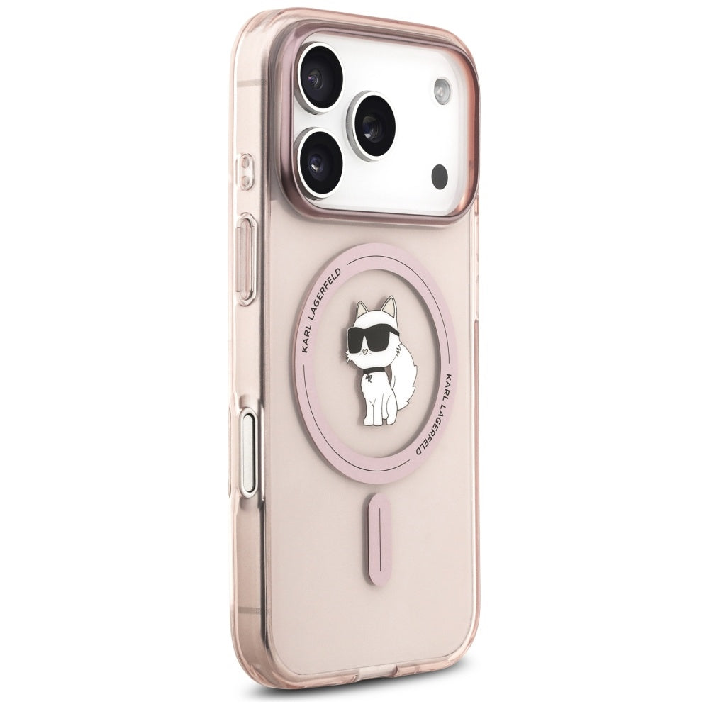 Pouzdro MagSafe pro Apple iPhone 17 Pro, Karl Lagerfeld, IML Choupette, Růžová