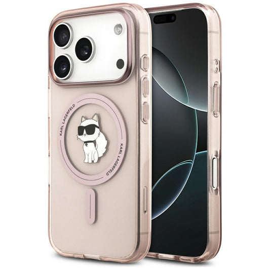 Pouzdro MagSafe pro Apple iPhone 17 Pro, Karl Lagerfeld, IML Choupette, Růžová
