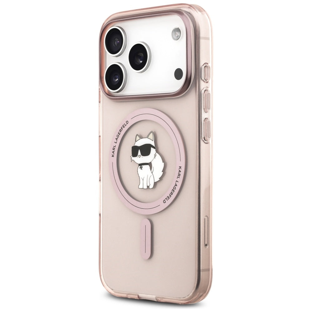 Pouzdro MagSafe pro Apple iPhone 17 Pro, Karl Lagerfeld, IML Choupette, Růžová