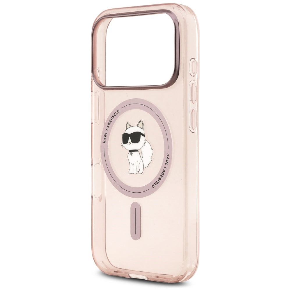 Pouzdro MagSafe pro Apple iPhone 17 Pro, Karl Lagerfeld, IML Choupette, Růžová