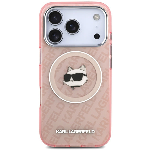 Pouzdro MagSafe pro Apple iPhone 17 Pro, Karl Lagerfeld, IML Choupette`s Head, Růžová