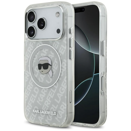 Pouzdro MagSafe pro Apple iPhone 17 Pro, Karl Lagerfeld, IML Karl`s Head, Šedá