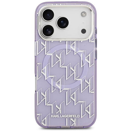 Pouzdro MagSafe pro Apple iPhone 17 Pro, Karl Lagerfeld, IML KL Monogram, Fialová