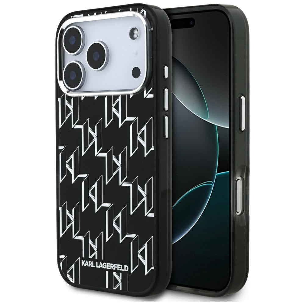 Pouzdro MagSafe pro Apple iPhone 17 Pro, Karl Lagerfeld, IML KL Monogram, Černá